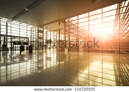 modern airport terminal in shanghai hongqiao