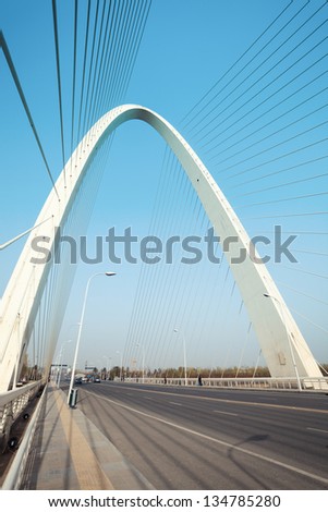 cable stayed bridge main tower closeup