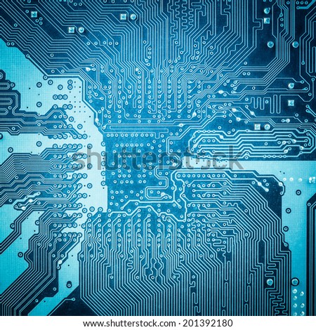 blue circuit board background ,tech industrial electronic texture