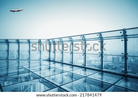 city scenery of the roof , transparent viewing platforms