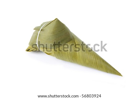 rice dumpling ,some glutinous rice wrapped in leaves,chinese traditional food