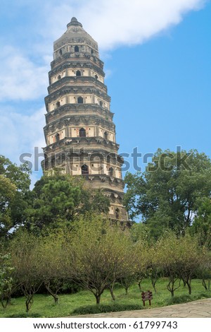 chinese suzhou pagoda in tiger hill