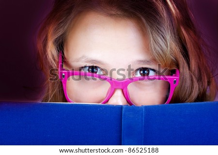 The beautiful girl with the dark blue book. Training. Points. The pink. Reading.