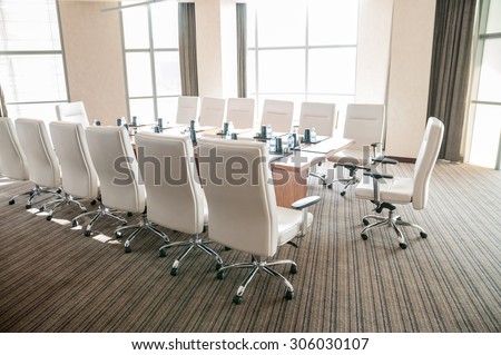 Meeting room with conference table