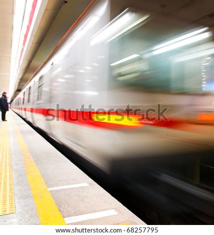 Fast moving train