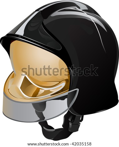 fireman helmet drawing. stock photo : the black protective fireman#39;s helmet