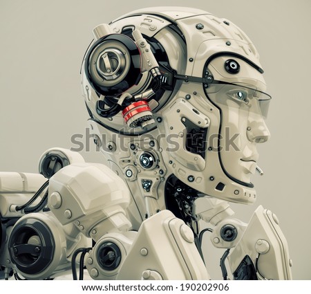 Robotic character with medic aim / Futuristic medical worker