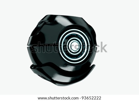 Modern computer gadget - web camera with circles / Glossy black web cam