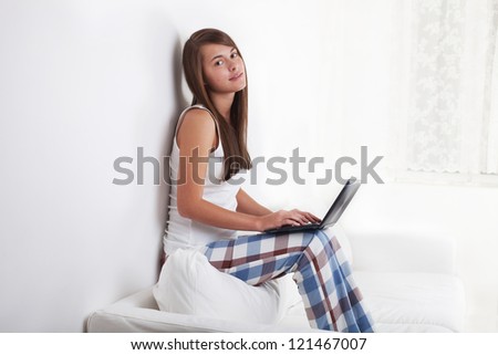 Beautiful woman with notebook