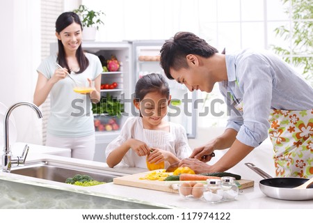 Family In Kitchen