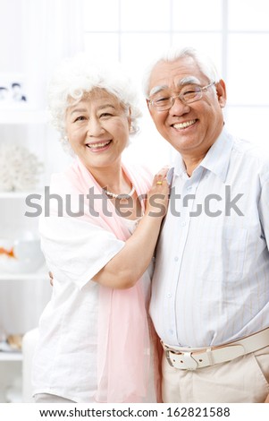 A shot of old couple at home