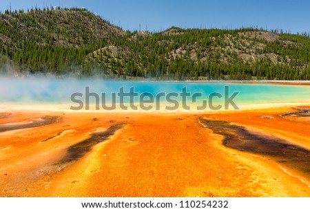 Grand Prismatic Spring at the Midway Geyser Basin in Yellowstone National Park, Wyoming