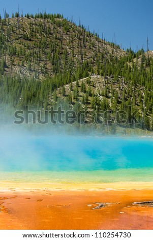 Grand Prismatic Spring at the Midway Geyser Basin in Yellowstone National Park, Wyoming