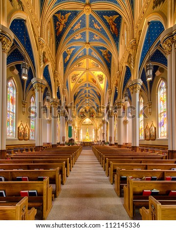 Basilica of the Sacred Heart on the campus of the University of Notre Dame in South Bend, Indiana