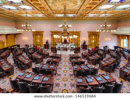 COLUMBUS, OHIO - JULY 8: House of Representatives chamber in the Ohio Statehouse on July 8, 2013 in Columbus, Ohio
