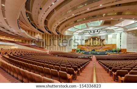 Salt Lake City, Utah - August 16: Empty Auditorium In The Church Of Jesus Christ Of Latter Day Saints Conference Center On August 16, 2013 In Salt Lake City