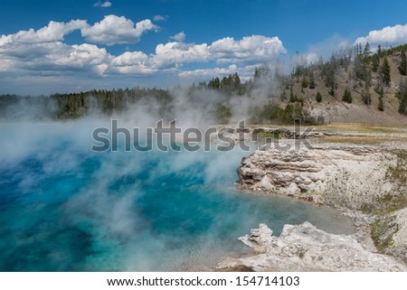 Excelsior Geyser Crater (hot spring) in the Midway Geyser Basin area of Yellowstone National Park, Wyoming