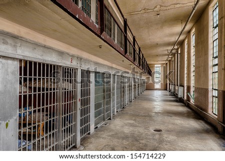 BOISE, IDAHO - JULY 31: Cell block at the Old Idaho State Penitentiary on July 31, 2013 in Boise, Idaho