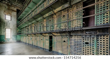 BOISE, IDAHO - JULY 31: Cell block at the Old Idaho State Penitentiary on July 31, 2013 in Boise, Idaho