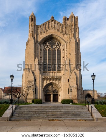 Rockefeller Chapel on the campus of the University of Chicago in Chicago, Illinois
