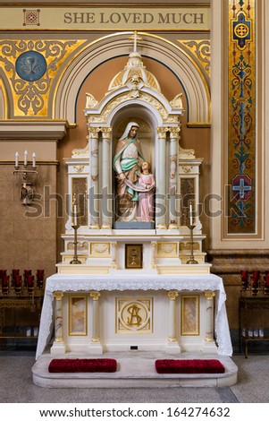 CHICAGO, ILLINOIS - NOVEMBER 22: Shrine to St Mary in the Saint Mary of the Angels Church on November 22, 2013 in Chicago, Illinois