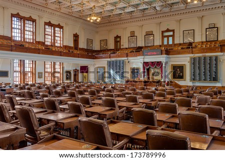 AUSTIN, TEXAS - JANUARY 5: House of Representatives Chamber of the Texas State Capitol on January 5, 2014 in Austin, Texas