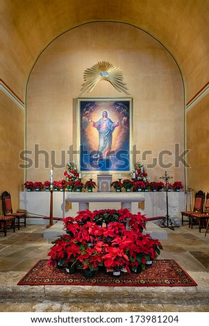 SAN ANTONIO, TEXAS - JANUARY 7: Sanctuary of the Mission Concepcion on January 7, 2014 in San Antonio, Texas