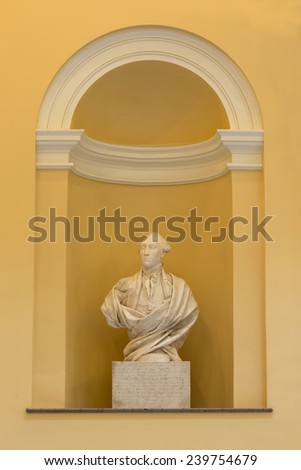 RICHMOND, VIRGINIA - DECEMBER 14: Bust of the Marquis de Lafayette in the Virginia State Capitol on December 14, 2014 in Richmond, Virginia
