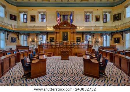 COLUMBIA, SOUTH CAROLINA - DECEMBER 9: South Carolina Senate chamber on December 9, 2014 in Columbia, South Carolina