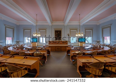 TALLAHASSEE, FLORIDA - DECEMBER 5: House of Representatives chamber in the Old Florida State Capitol on December 5, 2014 in Tallahassee, Florida