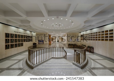 TALLAHASSEE, FLORIDA - DECEMBER 5: Corridor to the Office of the Governor at the Florida State Capitol building on December 5, 2014 in Tallahassee, Florida