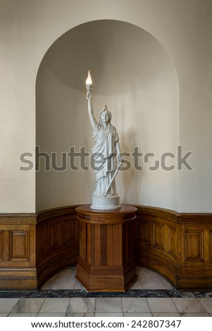 ATLANTA, GEORGIA - DECEMBER 2: Miss Freedom statue on display in the Georgia State Capitol building on December 2, 2014 in Atlanta, Georgia