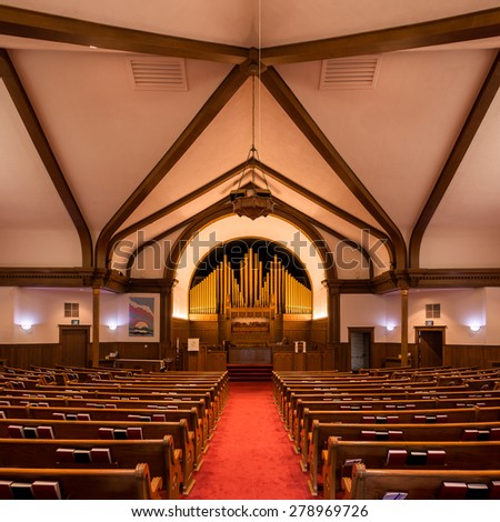HOLLAND, MICHIGAN - MAY 12: Interior of the Hope Church on May 12, 2015 in Holland, Michigan