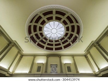 CONCORD, NEW HAMPSHIRE - JULY 28: Ceiling of the New Hampshire State Library on July 28, 2015 in Concord, New Hampshire