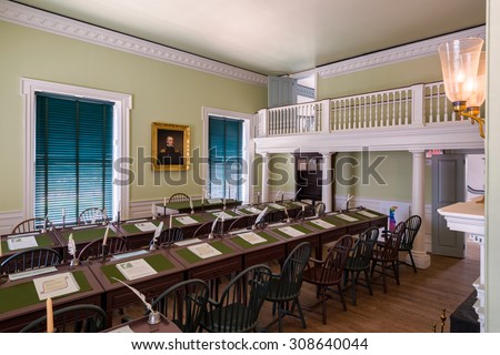 DOVER, DELAWARE - JULY 19: House of Representatives in the Old State House on The Green on July 19, 2015 in Dover, Delaware