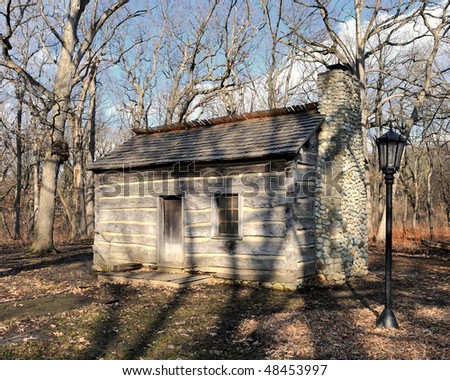 Rustic cabin in woods