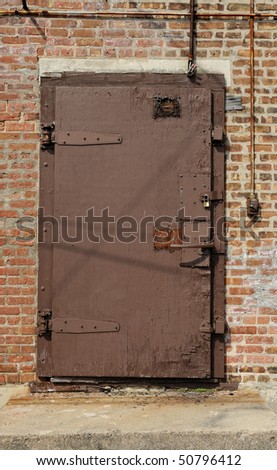 Brown wooden security door