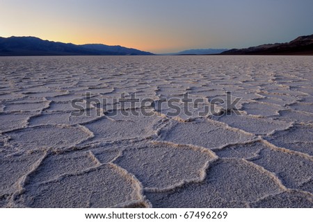 Polygon salt pans of the Badwater flats in Death Valley National Park, California