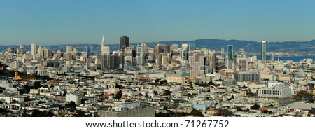 San Francisco skyline from Randall Park in San Francisco, California