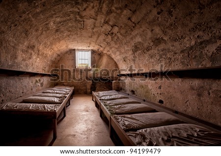 Guard room at the Castillo de San Marcos National Monument in St. Augustine, Florida