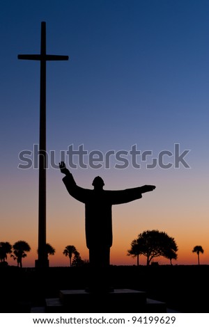 Sunrise at the Great Cross at the Mission of Nombre de Dios in St. Augustine, Florida