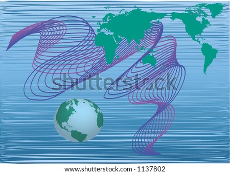 world map and globe with dynamic shapes world map and globe with dynamic shapes