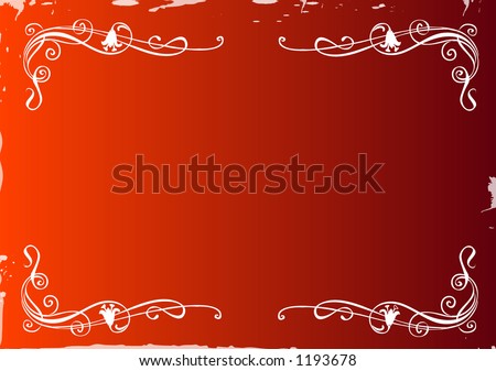 white decorative frame on a red grunge background