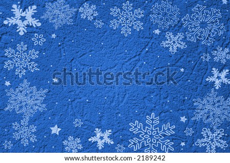 snowflakes on a blue grunge background for Christmas and new year