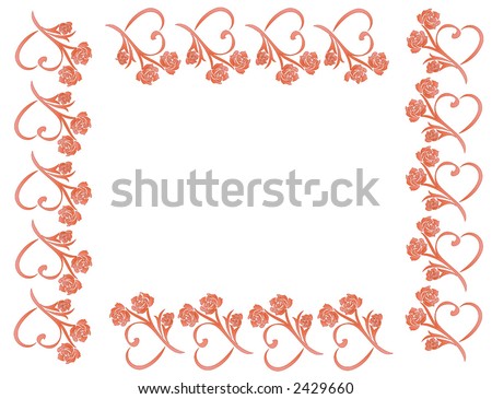Valentines Day Hearts And Roses. stock vector : hearts and