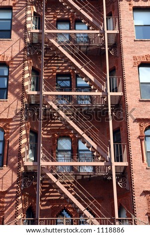 Emergency Staircase of an old Boston Apartment Building