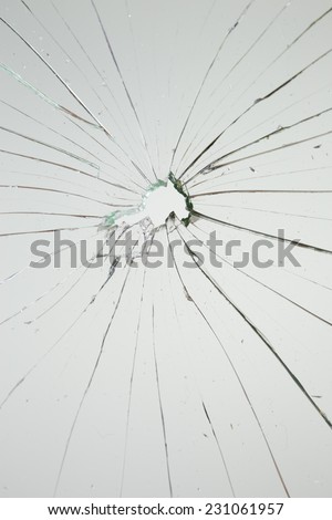 broken glass white background