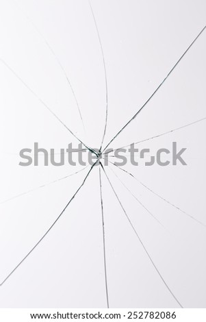 broken glass white background