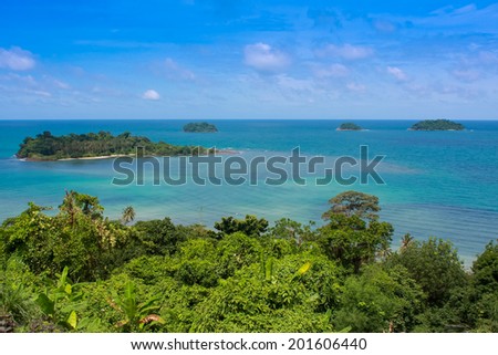 Remote tropical islands in the ocean