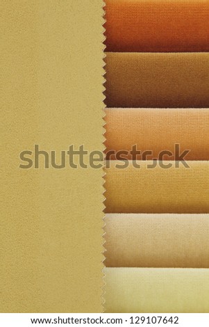 Color background of beige tones fabric samples